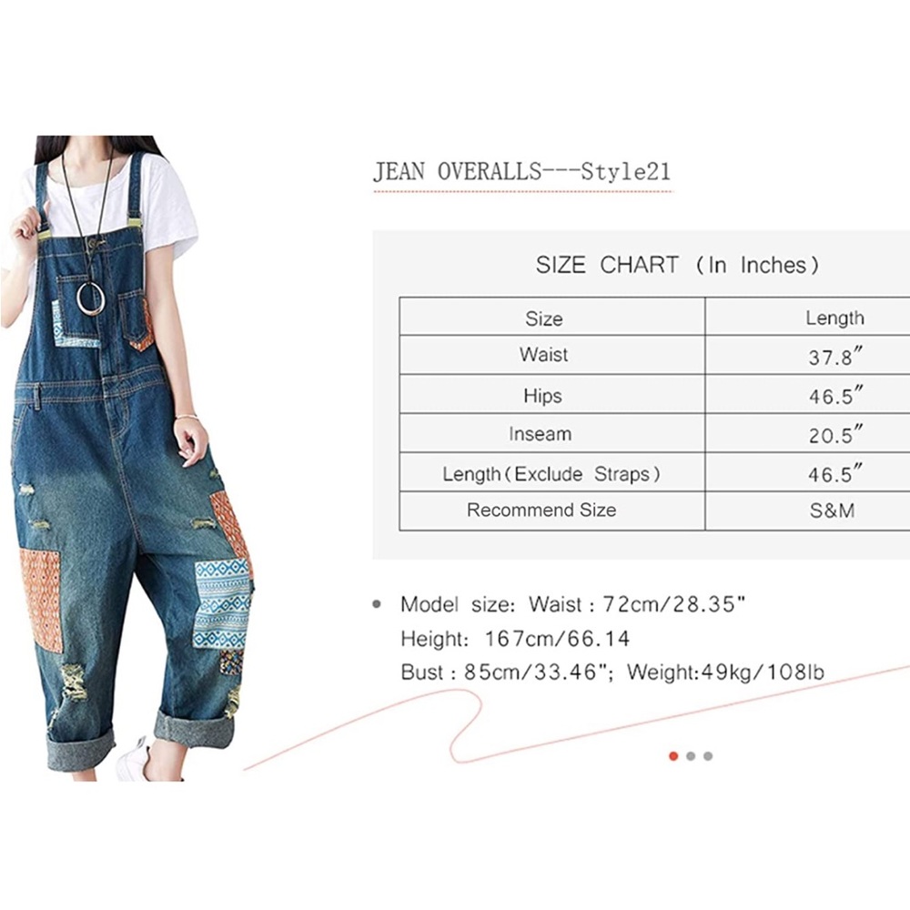 GORGEOUS NEW PATCHWORK OVERALLS - Picture 6 of 6